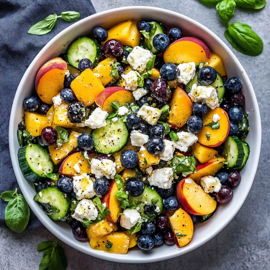 Blueberry Peach Feta Salad