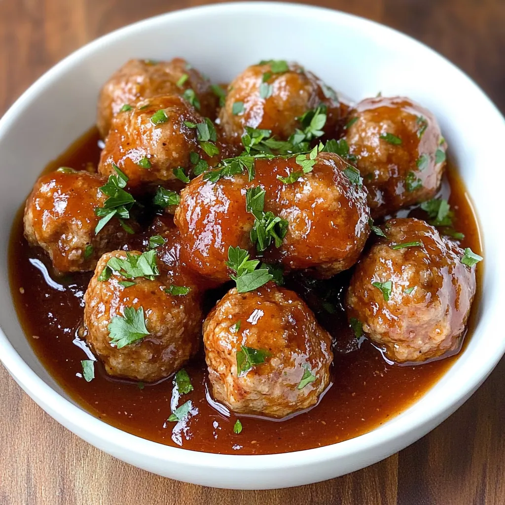 Close-up Grape Jelly Meatballs Recipe