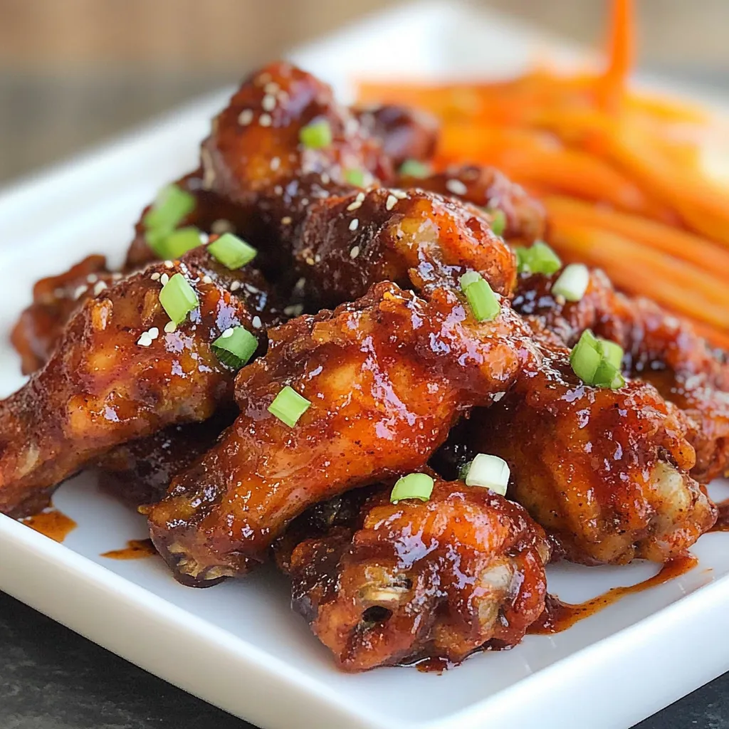 Close-up Sweet and Spicy Wings Recipe