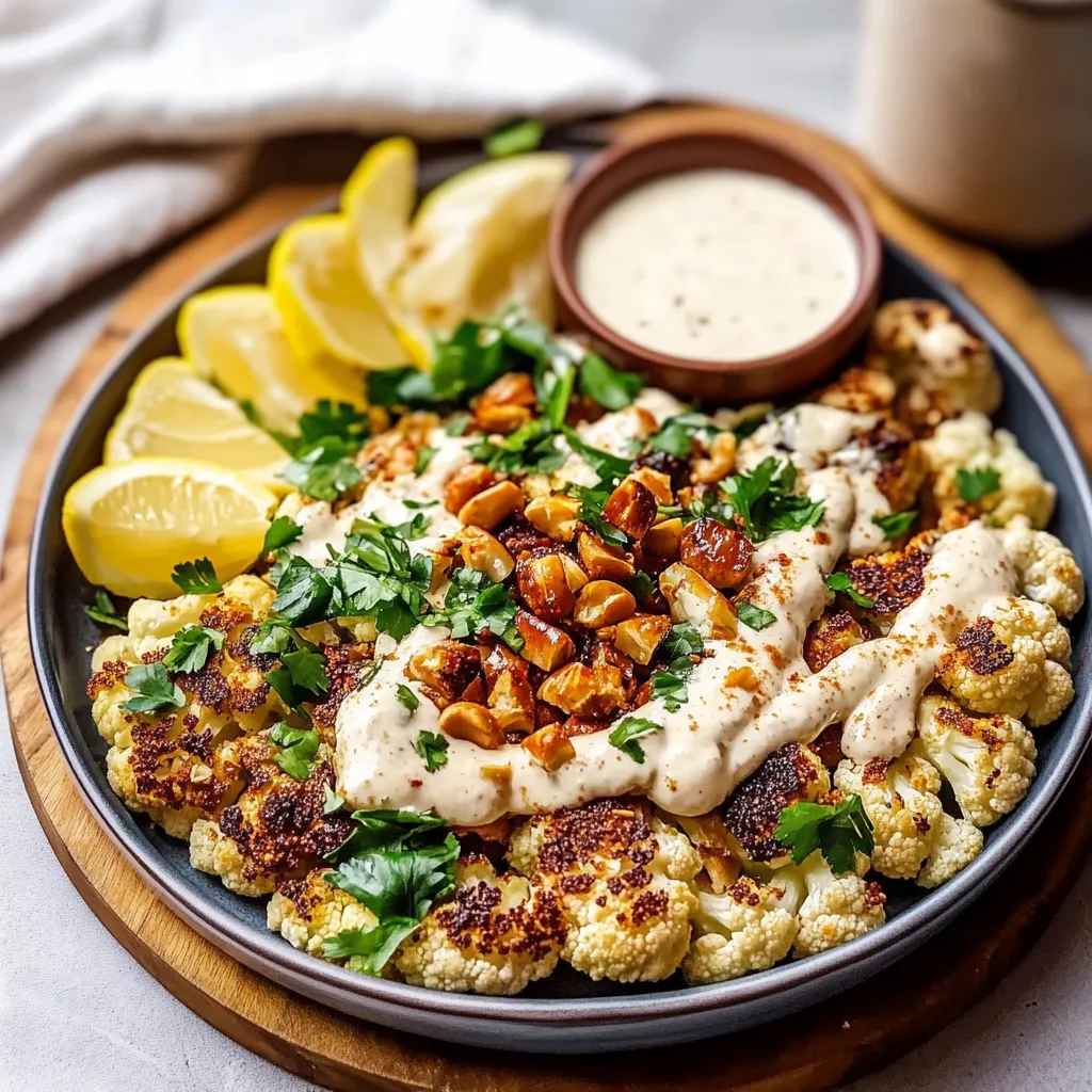 Lebanese Roasted Cauliflower with Tahini Sauce