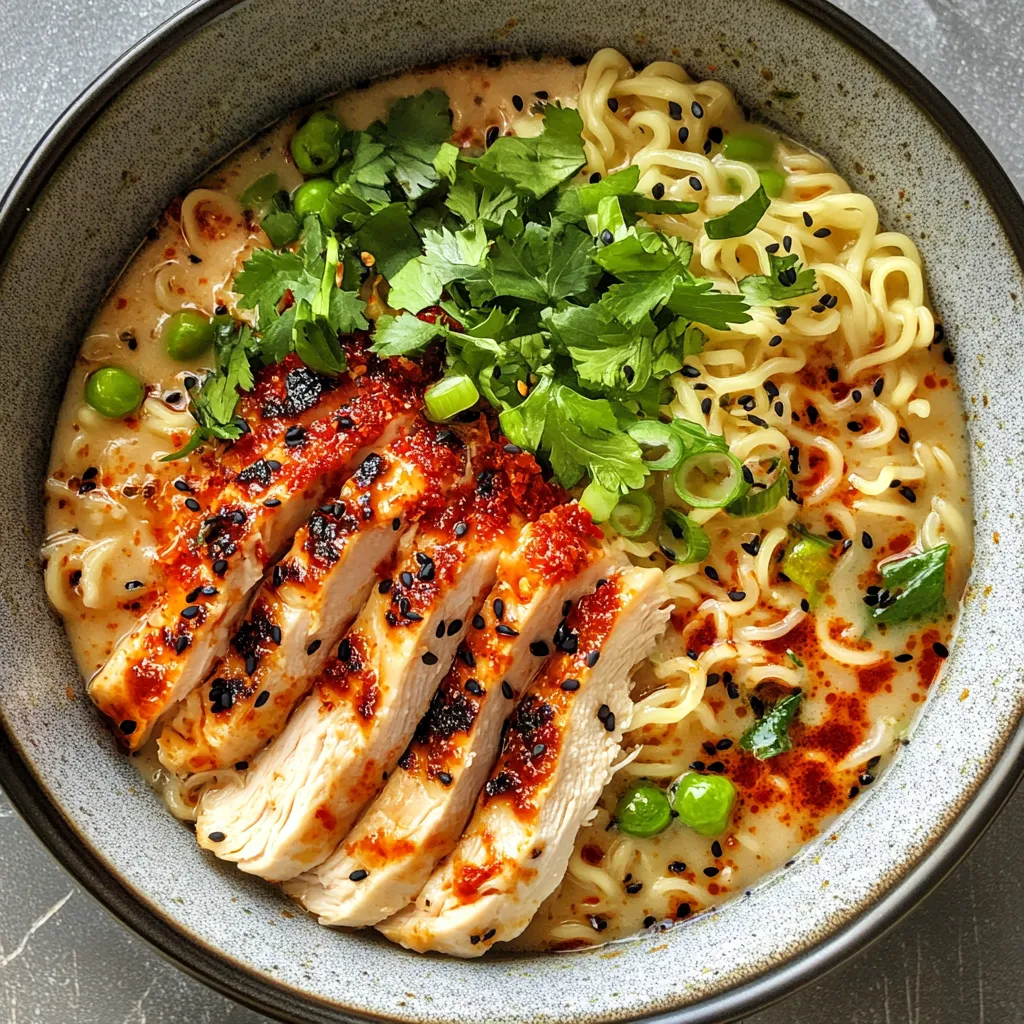 Close-up Marry Me Chicken Ramen Recipe