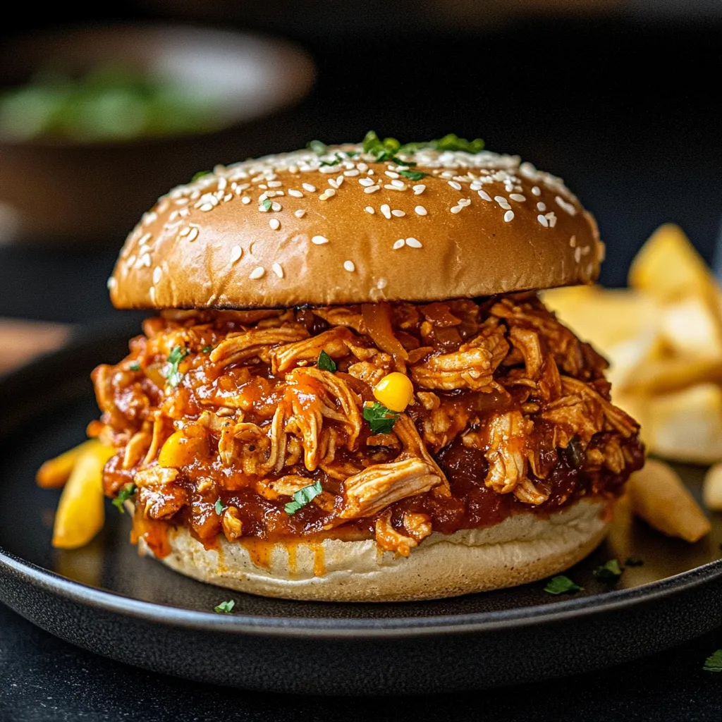 Close-up Cajun Chicken Sloppy Jo Recipe