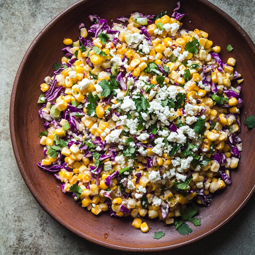 Close-up Mexican Street Corn Salad Recipe