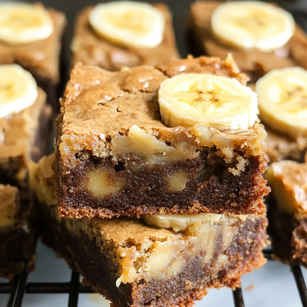 Close-up Banana Bread Brownies Recipe