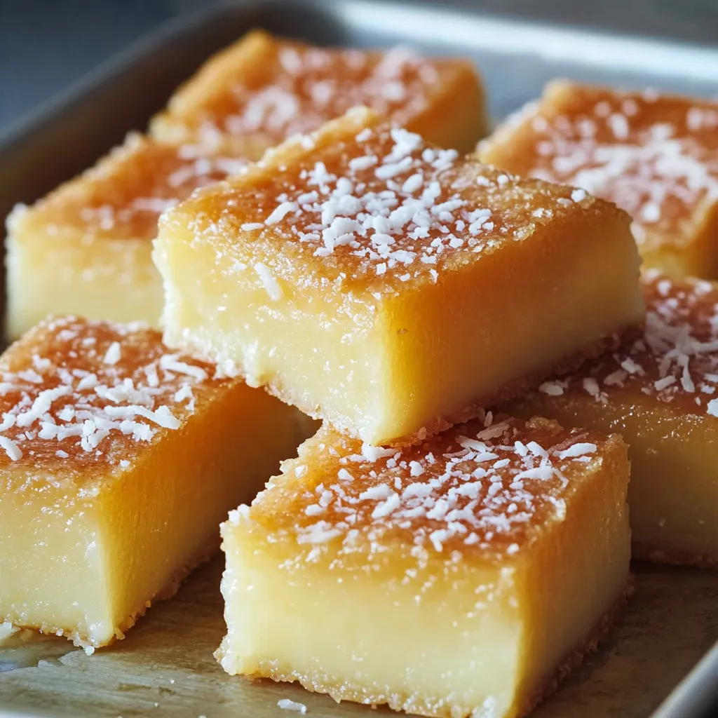 Close-up Hawaiian Butter Mochi Recipe