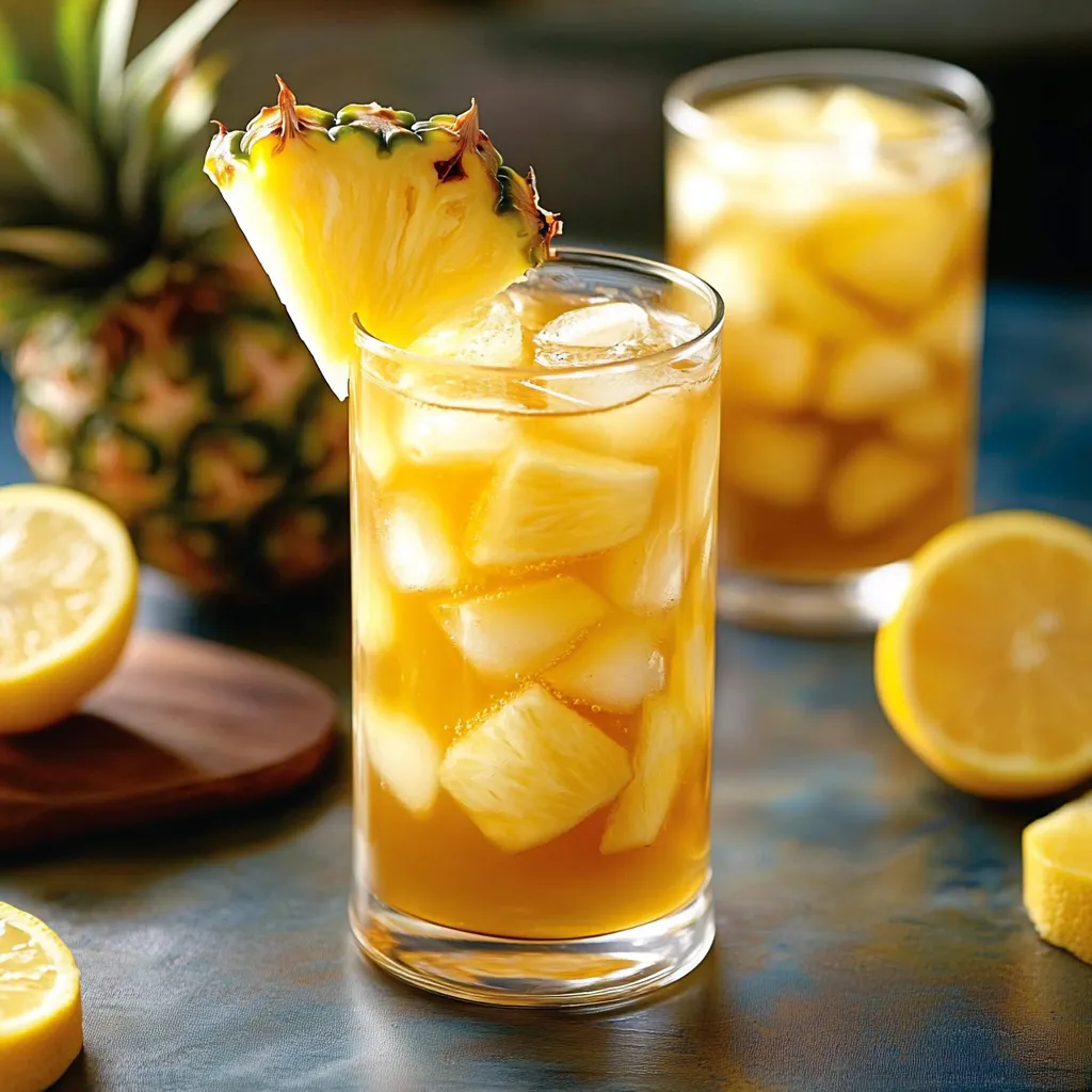 Fresh Lemony Pineapple Iced Tea