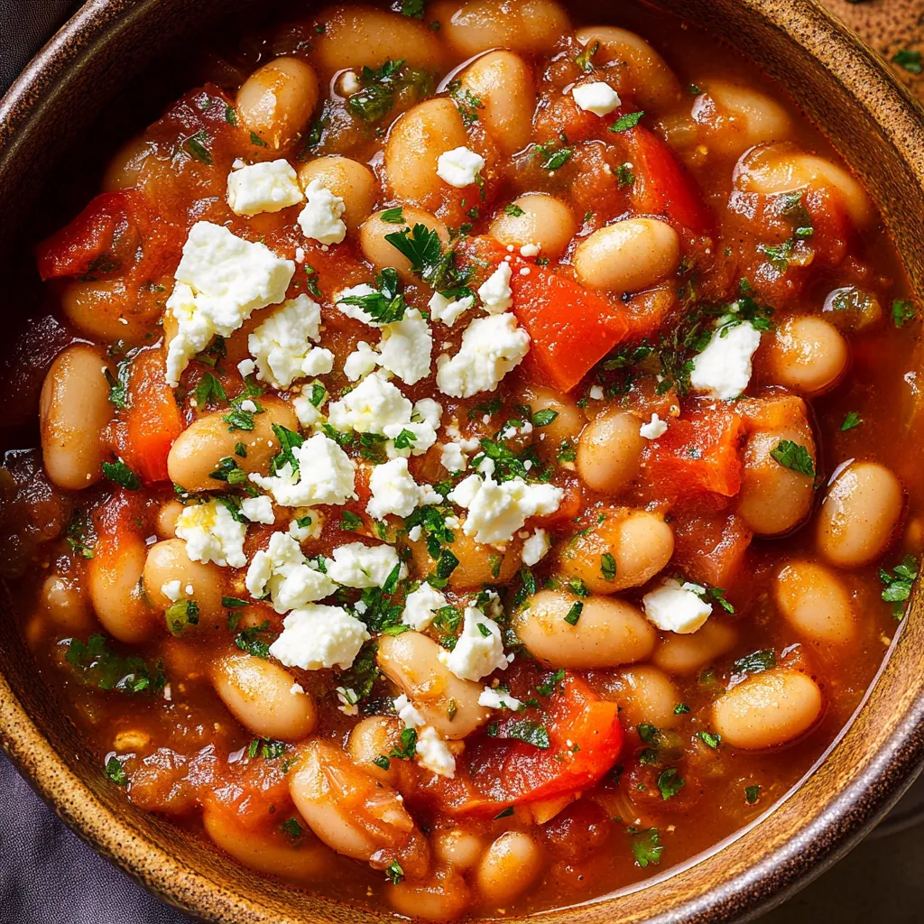 Close-up Greek Butter Bean Stew Recipe