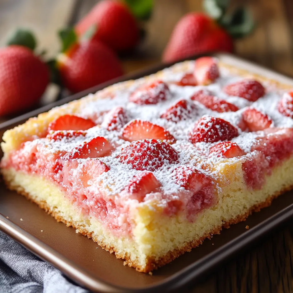 Close-up Strawberry Butter Cake Recipe