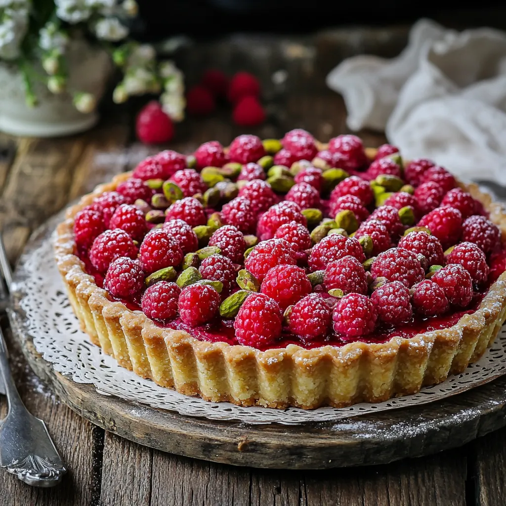 Raspberry Pistachio Frangipane Tart