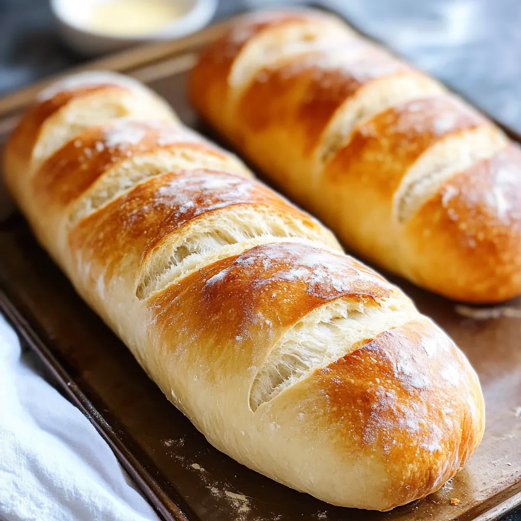 Two loaves of bread on a tray, ready to be baked.