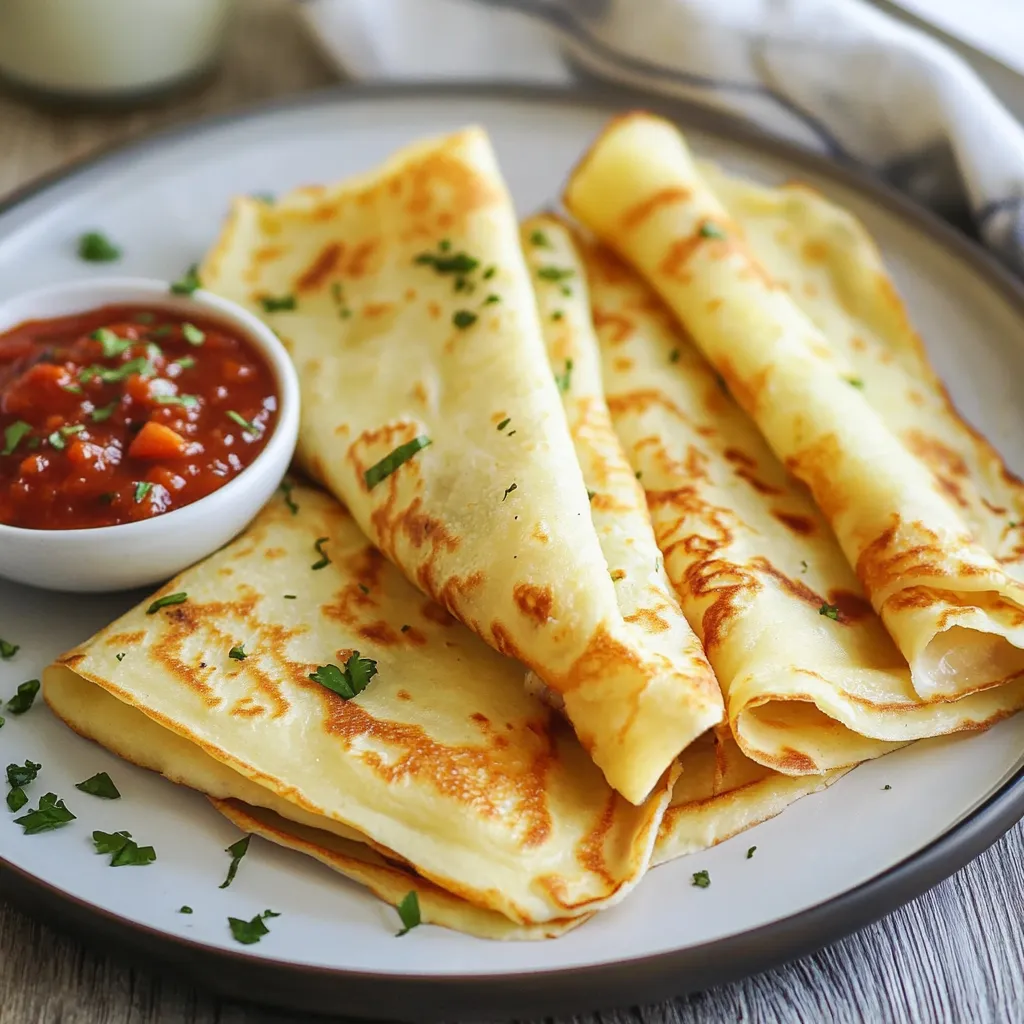 A plate of food with a dipping sauce.