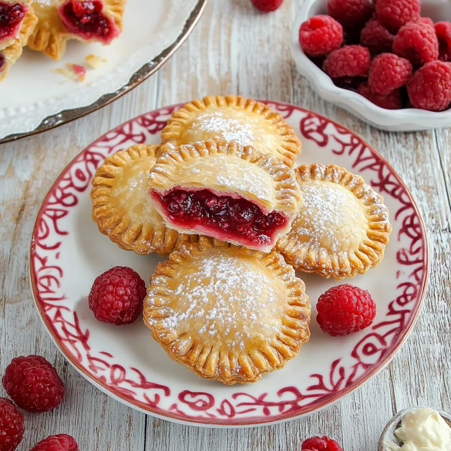 A plate of raspberry filled pastries.