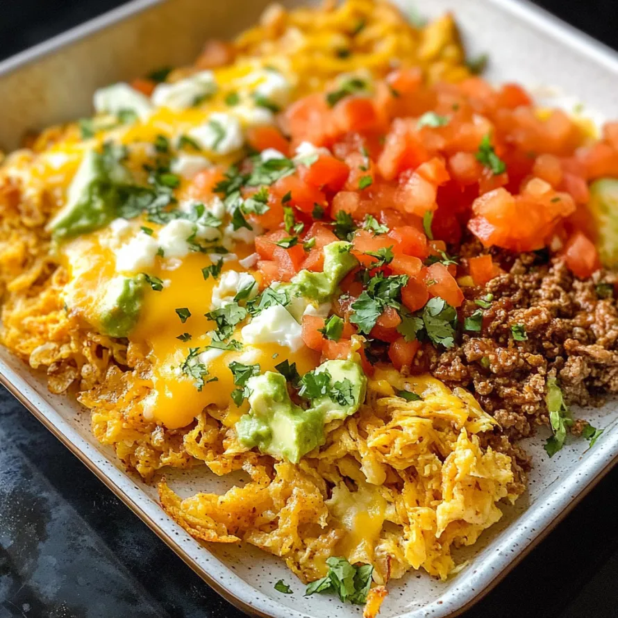 A plate of food with tomatoes, cheese, and sour cream.