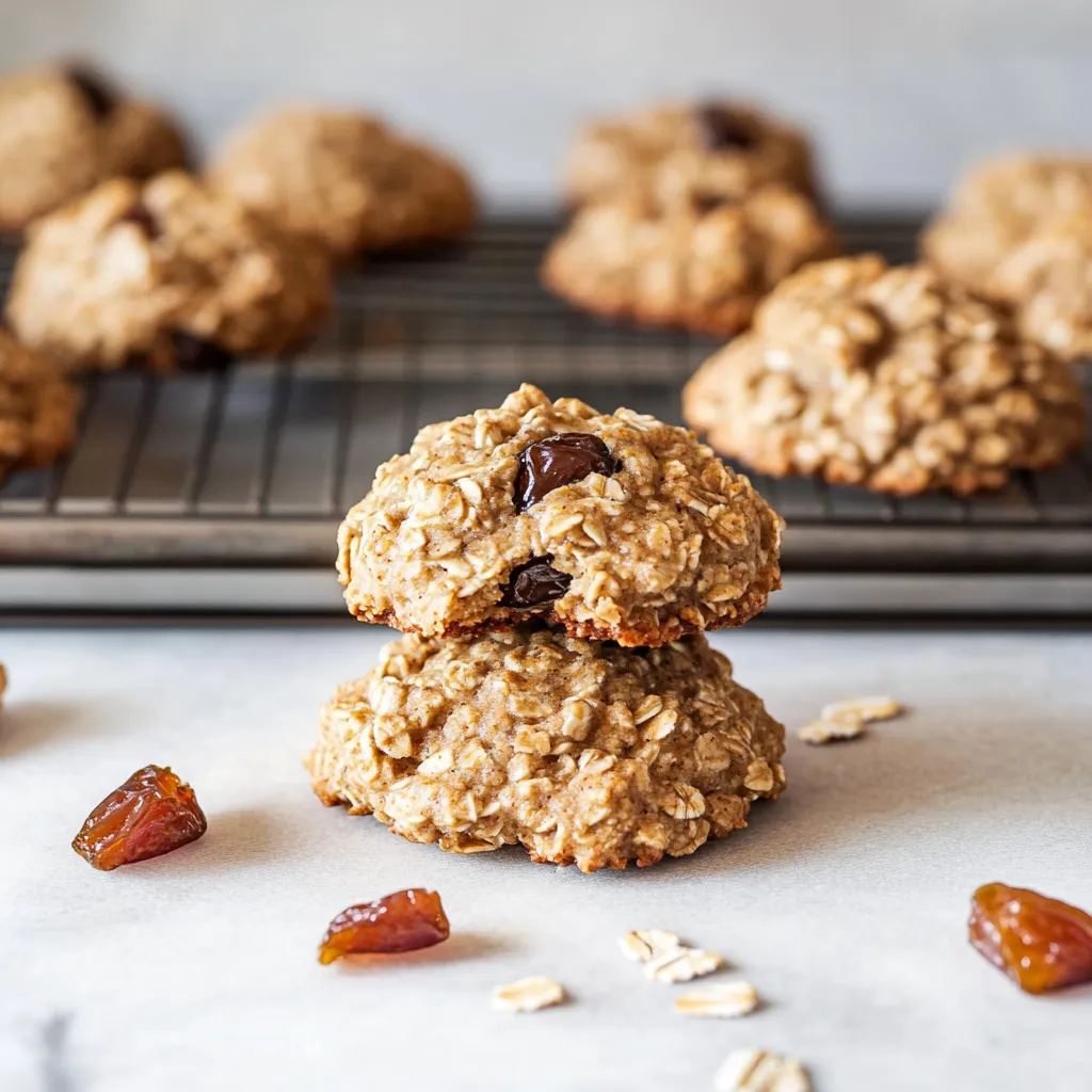 A tray of cookies with raisins on top.