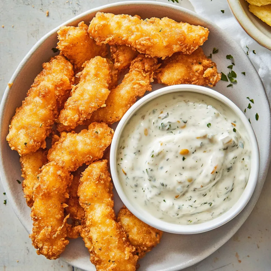 A plate of fried food with a bowl of dipping sauce.