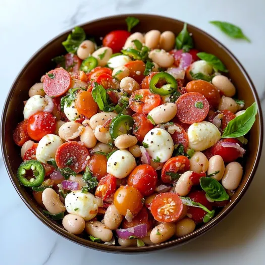 A bowl of food with tomatoes, beans, and cheese.