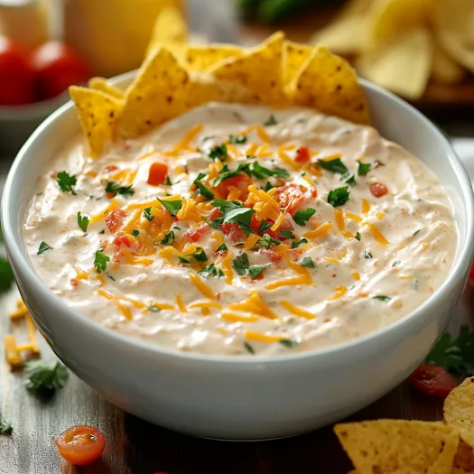 A bowl of chips and dip.