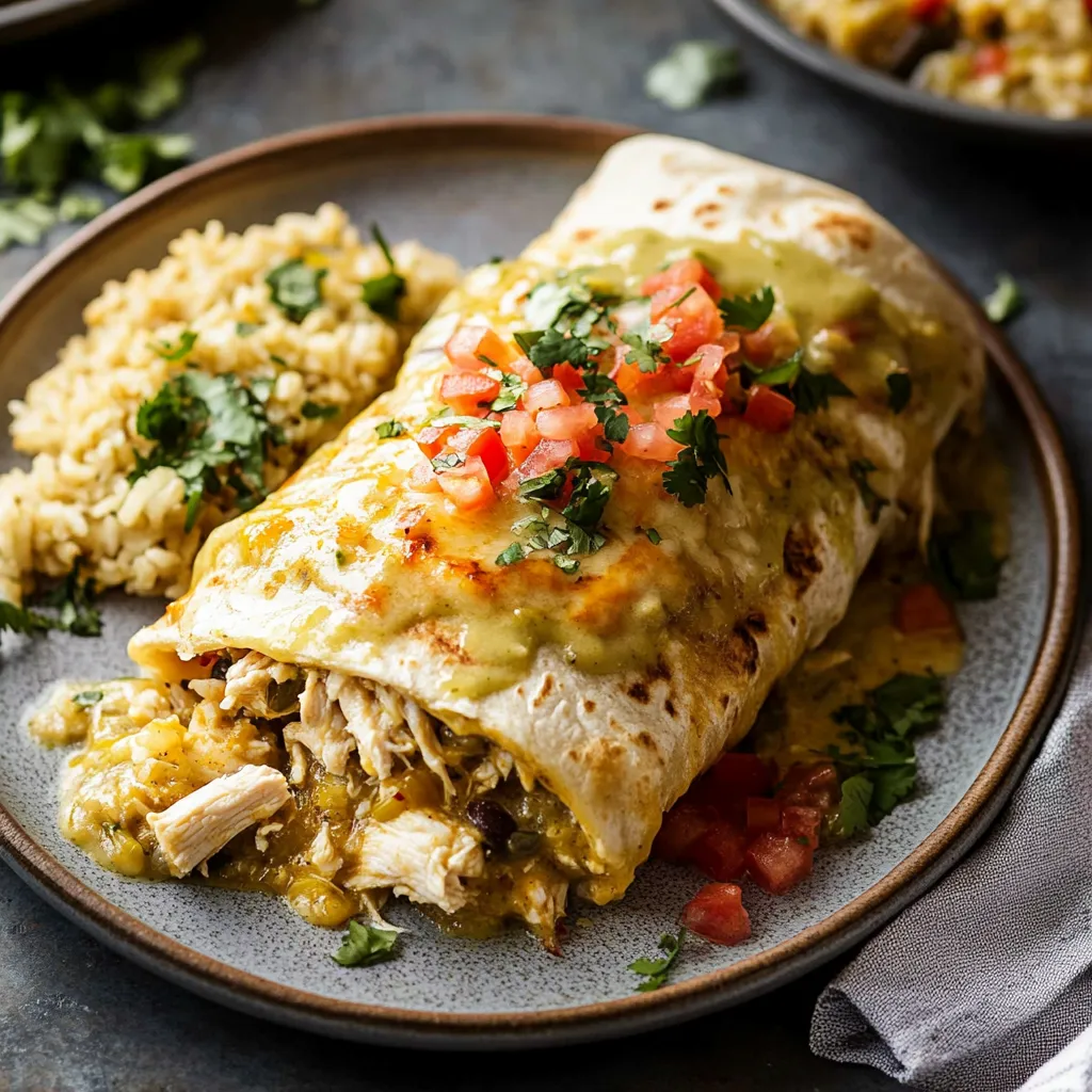 A plate of food with rice, tomatoes, and chicken.