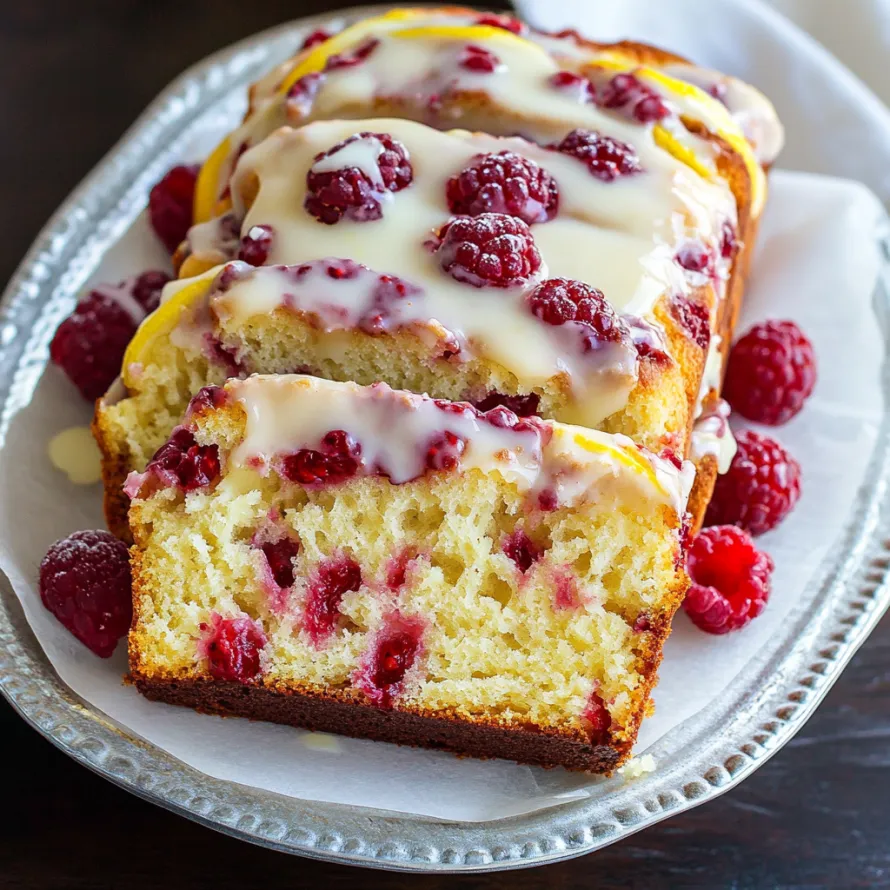 A slice of cake with raspberries on top.