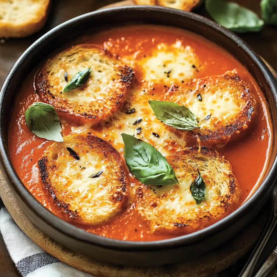 A bowl of food with bread and cheese.