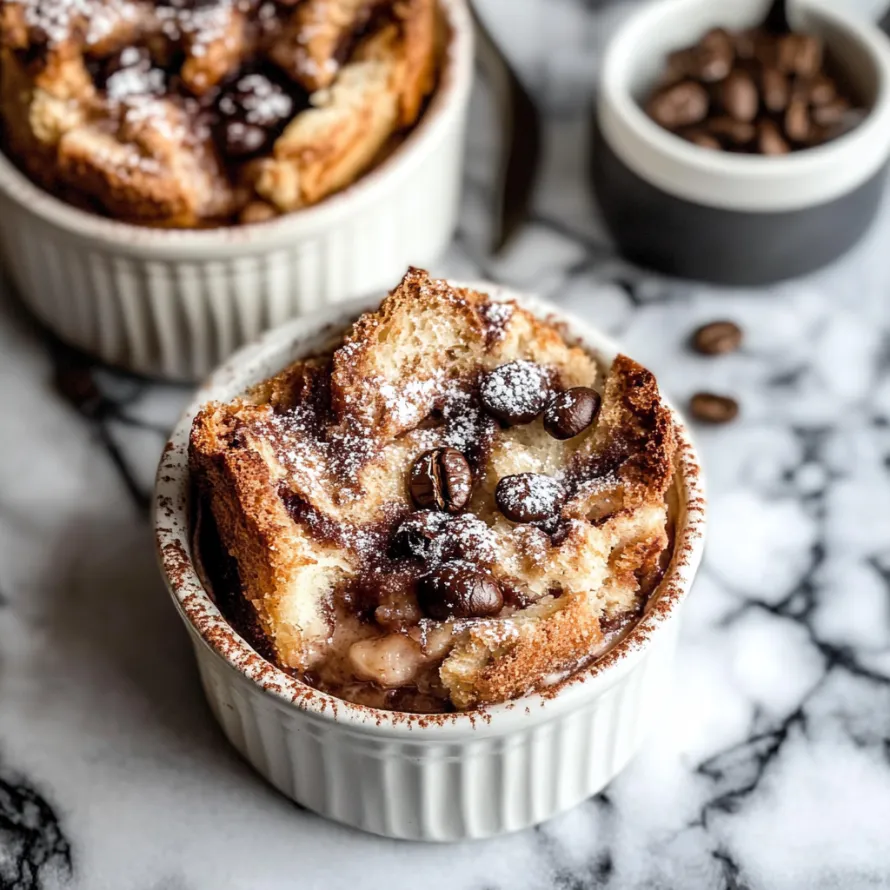 A bowl of food with chocolate chips and powdered sugar.