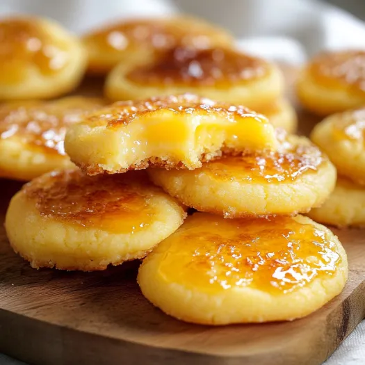 A plate of pastries with a yellow glaze.