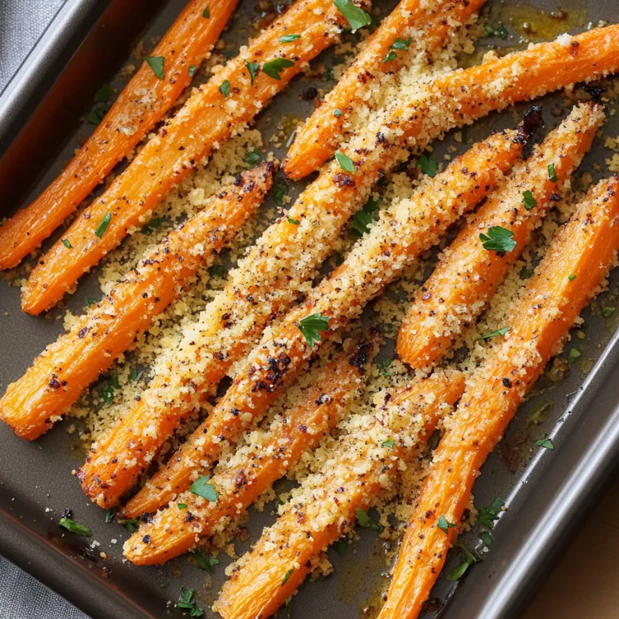 A pan of carrots with seasoning.