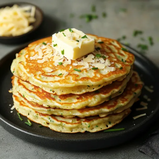 A stack of pancakes with butter on top.