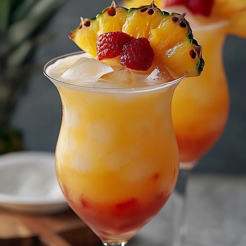 A glass of pineapple juice with a straw in it.