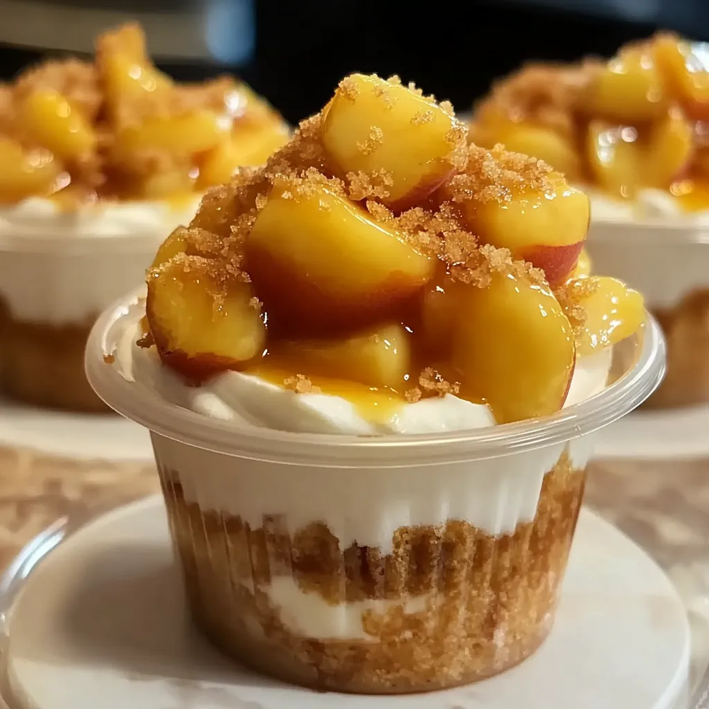 Peach Cobbler Cheesecake Cups