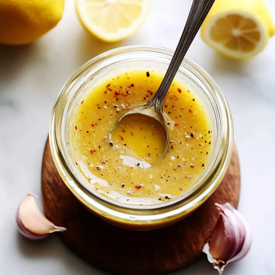 A jar of lemon sauce with a spoon in it.