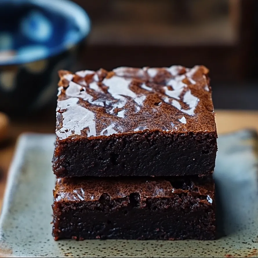 A chocolate brownie on a plate.