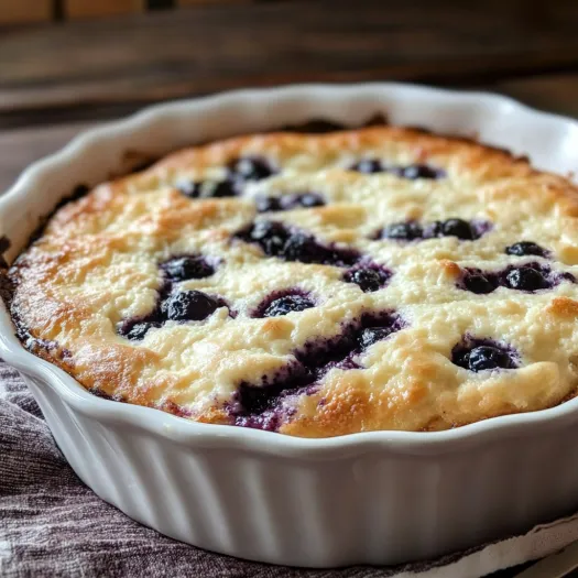 A white bowl filled with a blueberry cake.