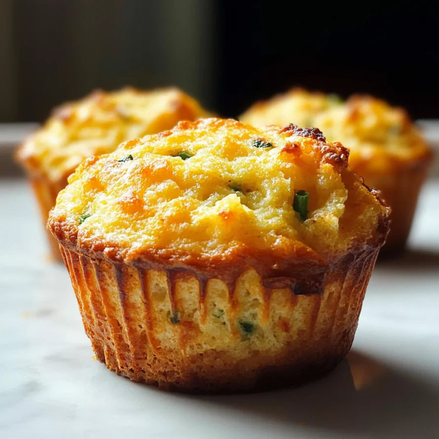 A cupcake with cheese and green stuff on top.