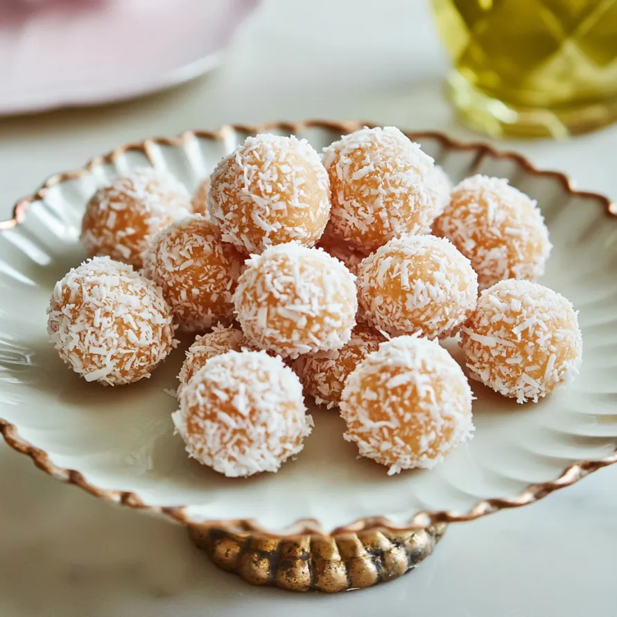A plate of coconut balls.