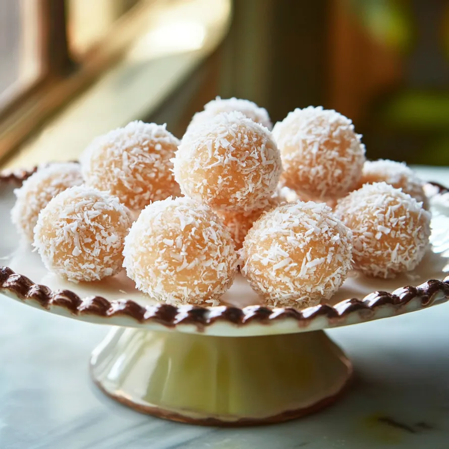A plate of coconut balls.