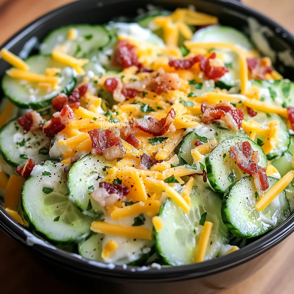 A bowl of food with cheese and bacon.