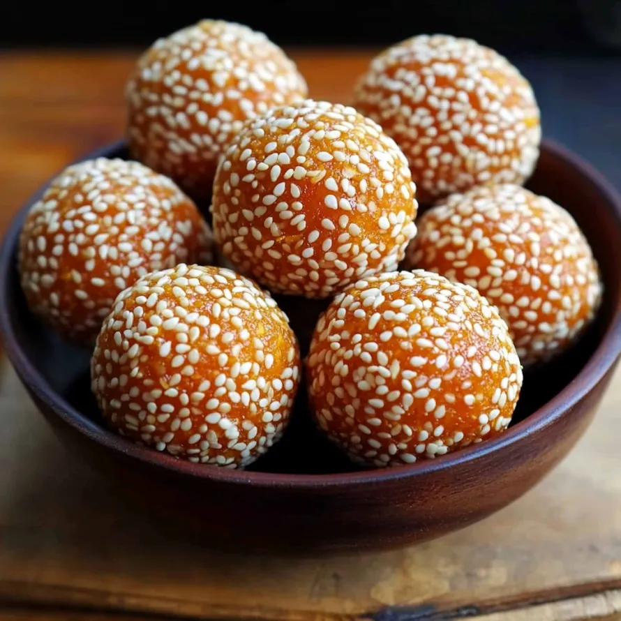 A bowl of food with sesame seeds on top.