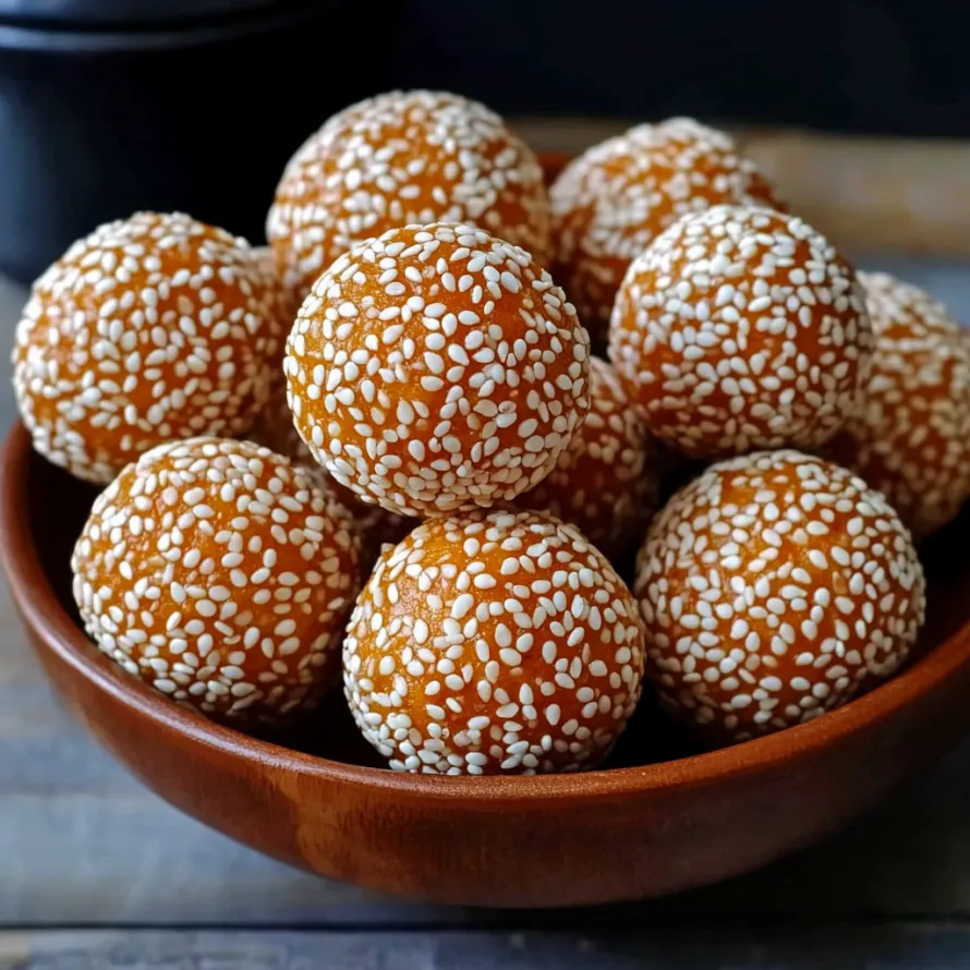 A bowl of food with sesame seeds.