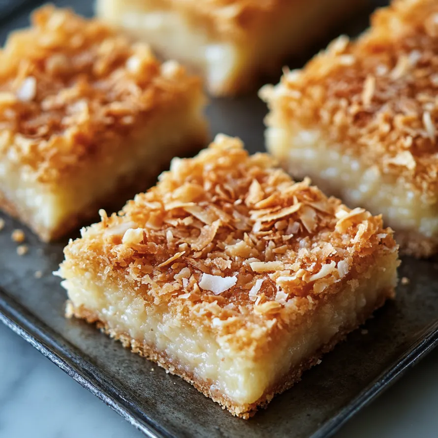 A square of food with a crispy topping.
