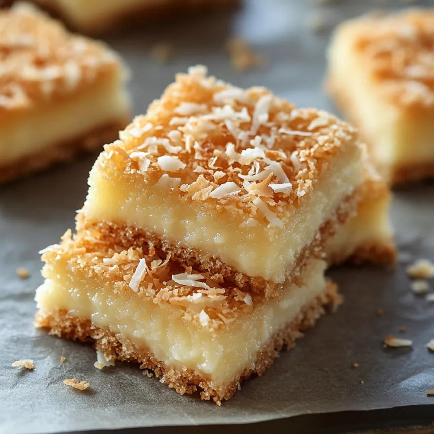 A piece of cake with coconut on top.
