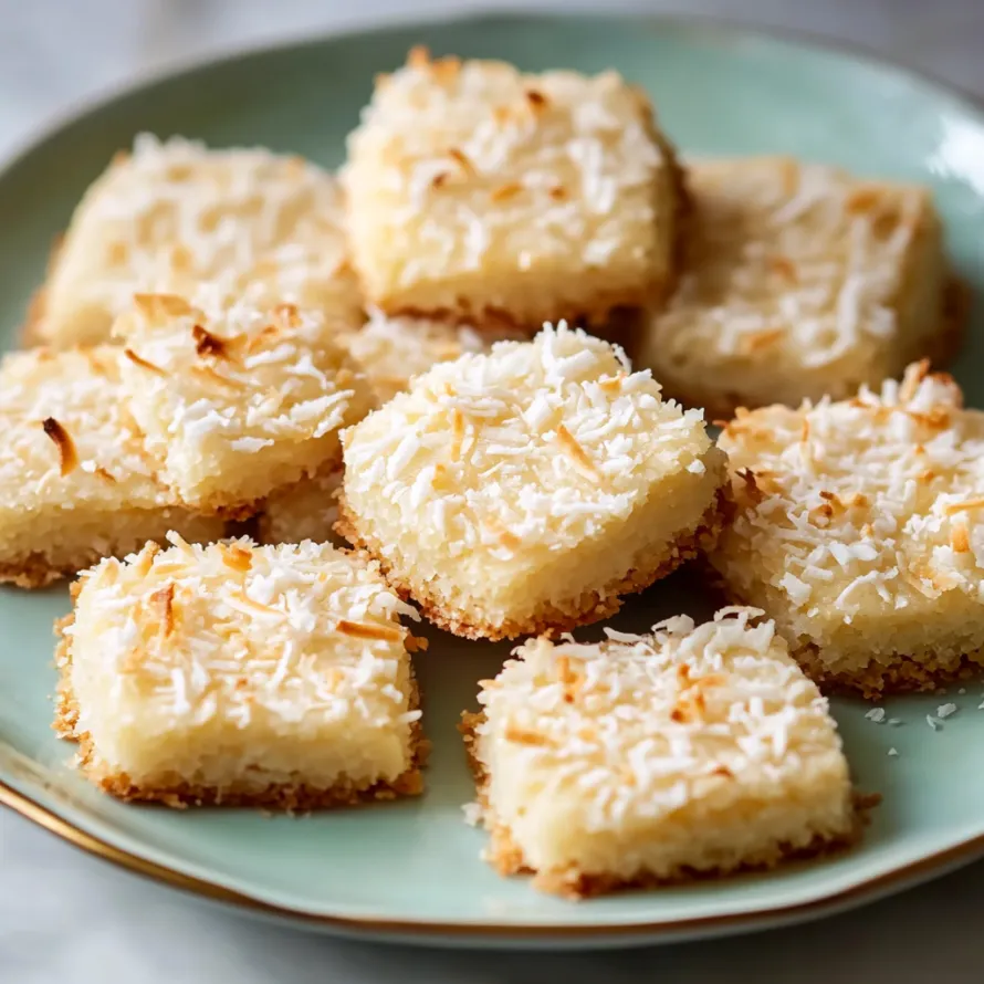 A plate of coconut cake.
