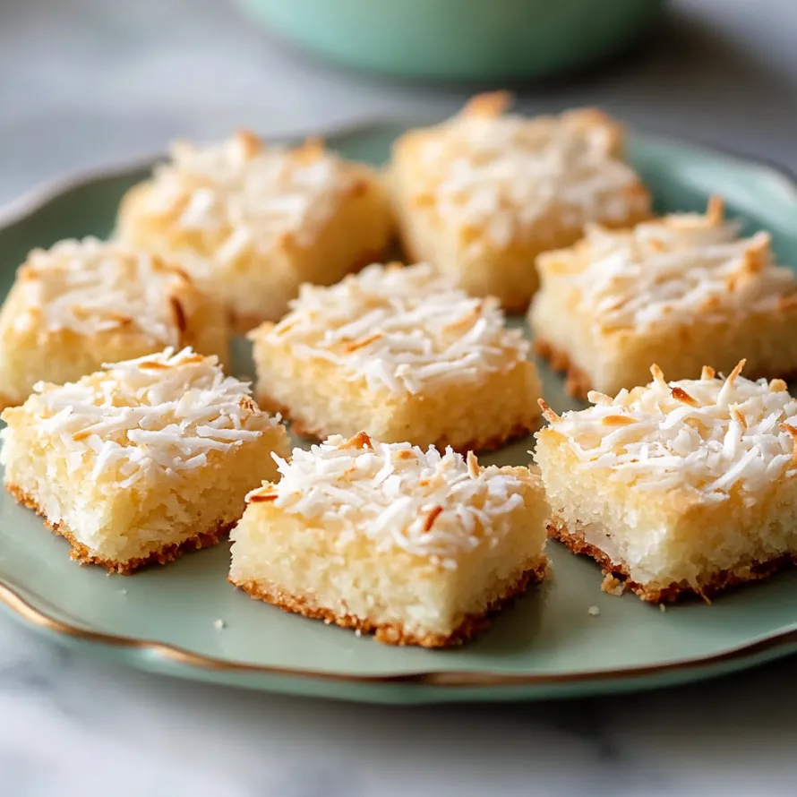 A plate of coconut cake.