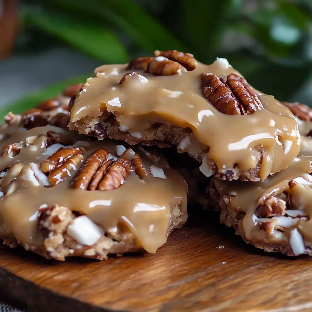A slice of pecan pie on a wooden table.
