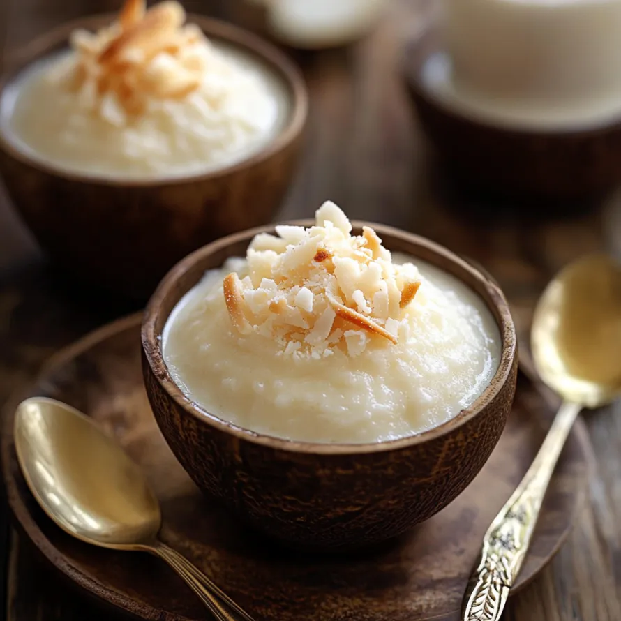 Two bowls of coconut cream with spoons.