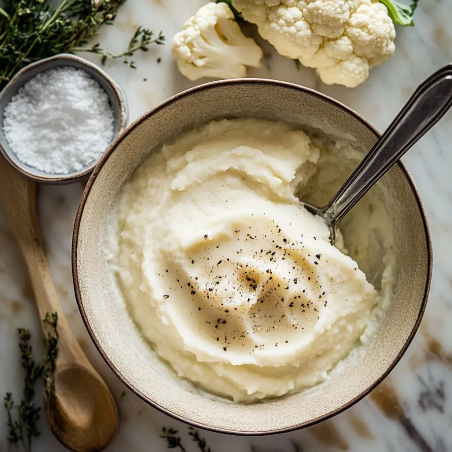 A bowl of mashed potatoes with black pepper on top.
