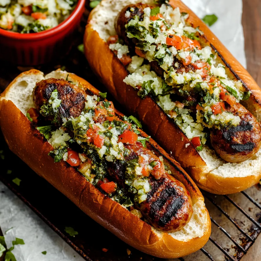 Two hot dogs with toppings on a bun.