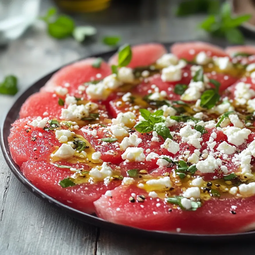 A plate of food with feta cheese and herbs.