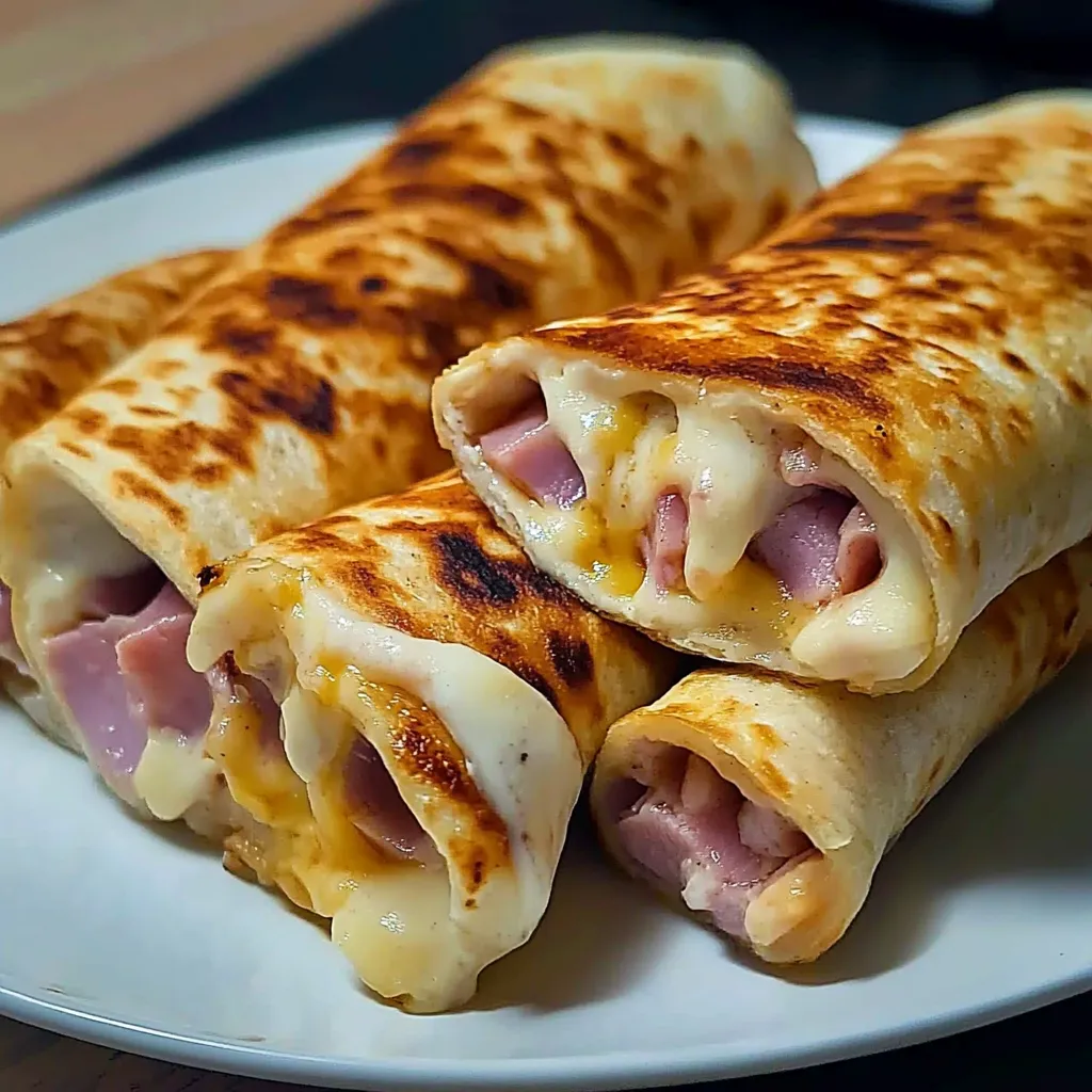 Air Fryer Chicken Ham & Cheese Wraps