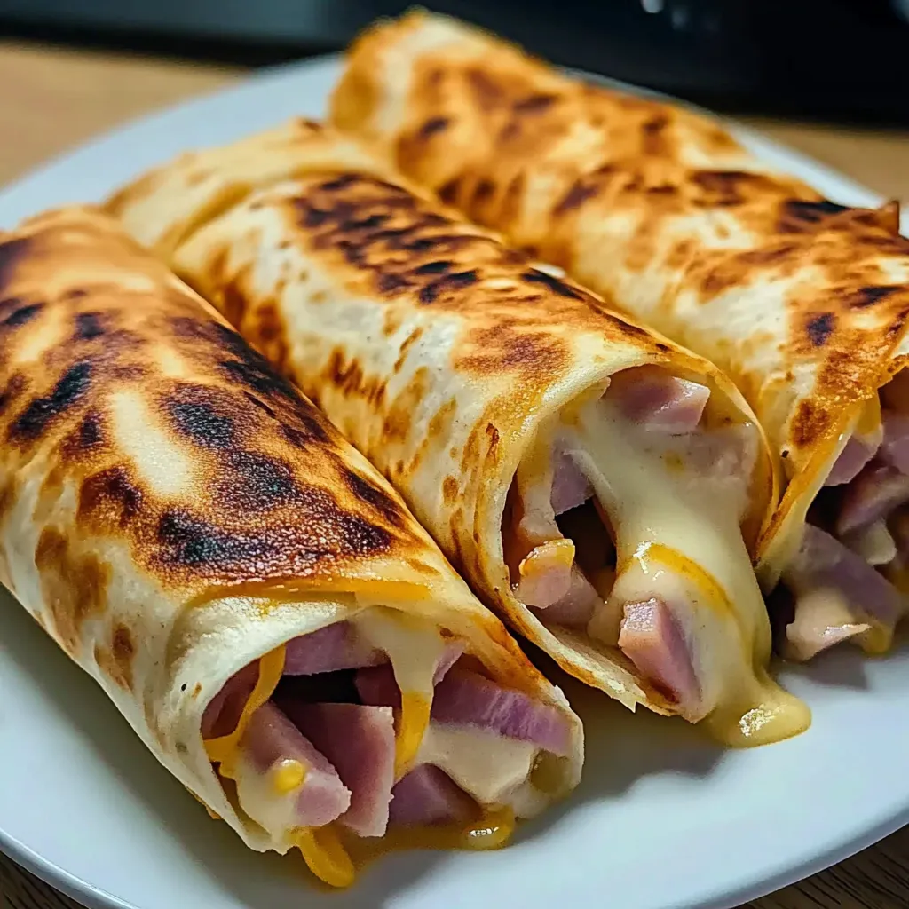 A plate with two burritos on it.
